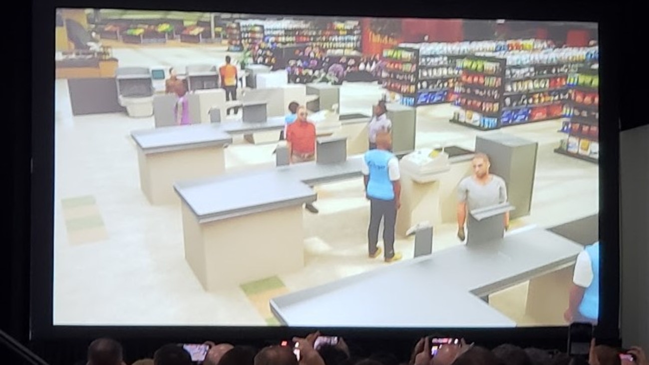 NRF Big Show 2023でのクローガーのデジタルツィン、プレゼンテーション用動画を平山撮影